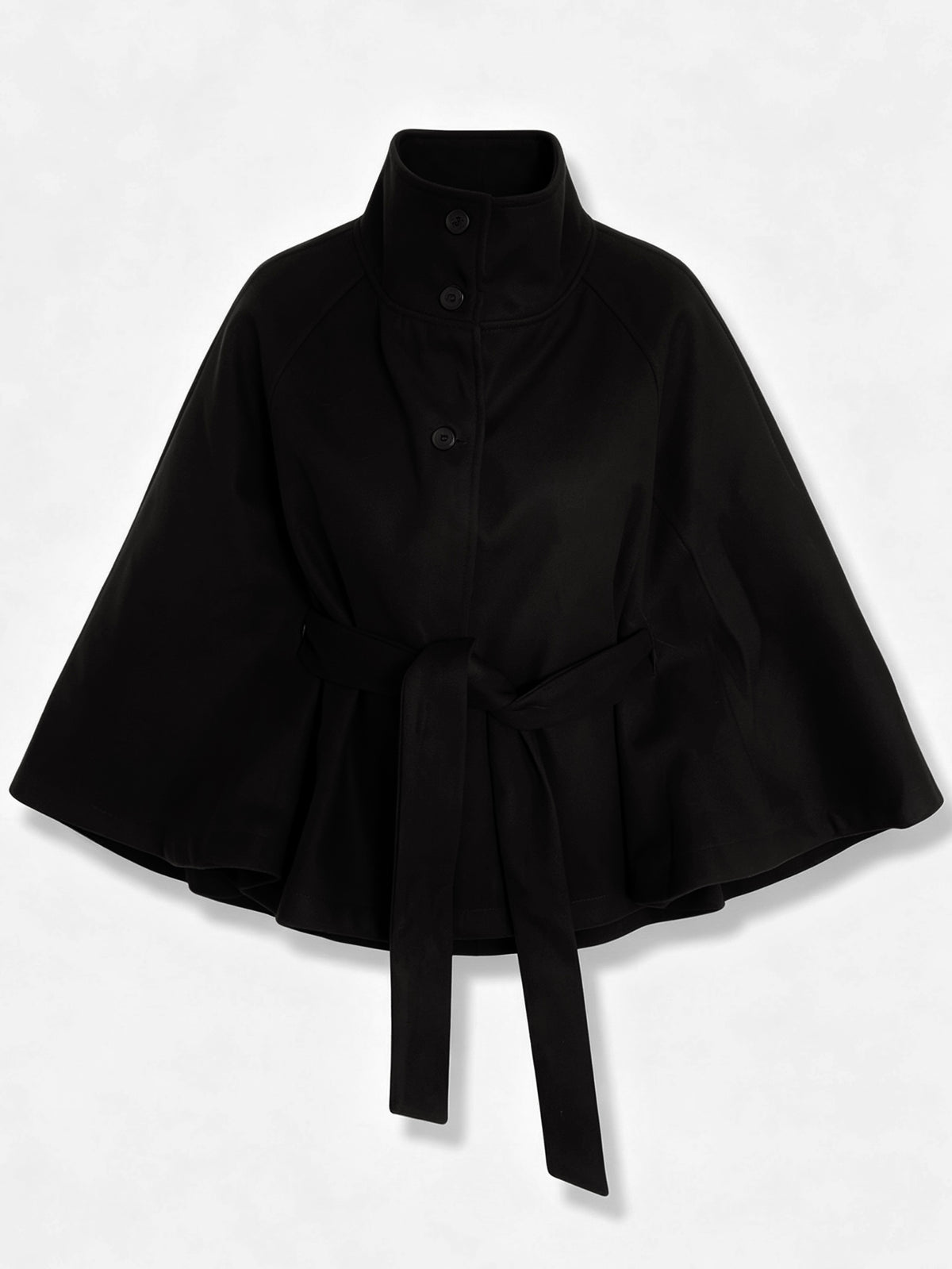 Funnel neck belt cape coat in 5 colours