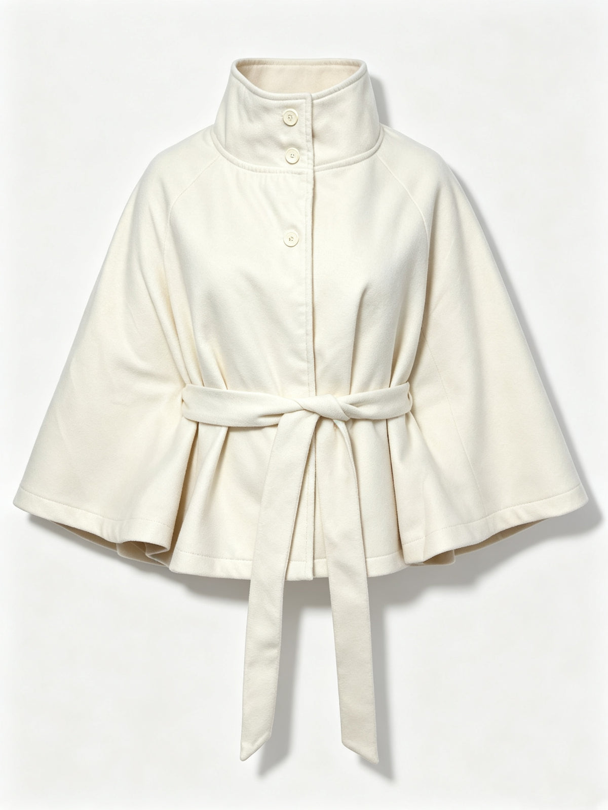 Funnel neck belt cape coat in 5 colours