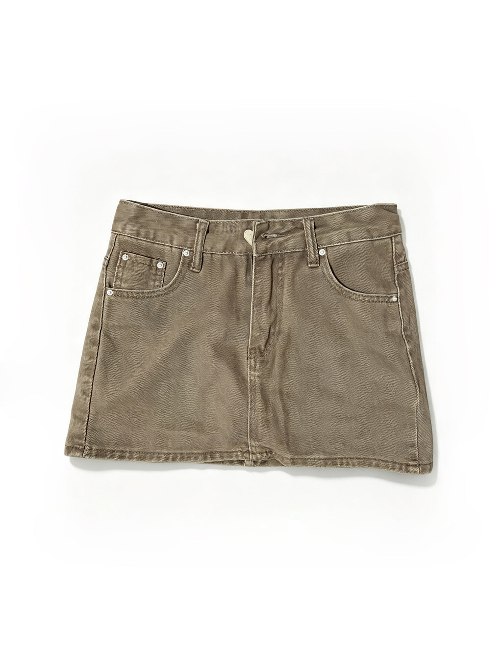 Denim mini-skirt in brown