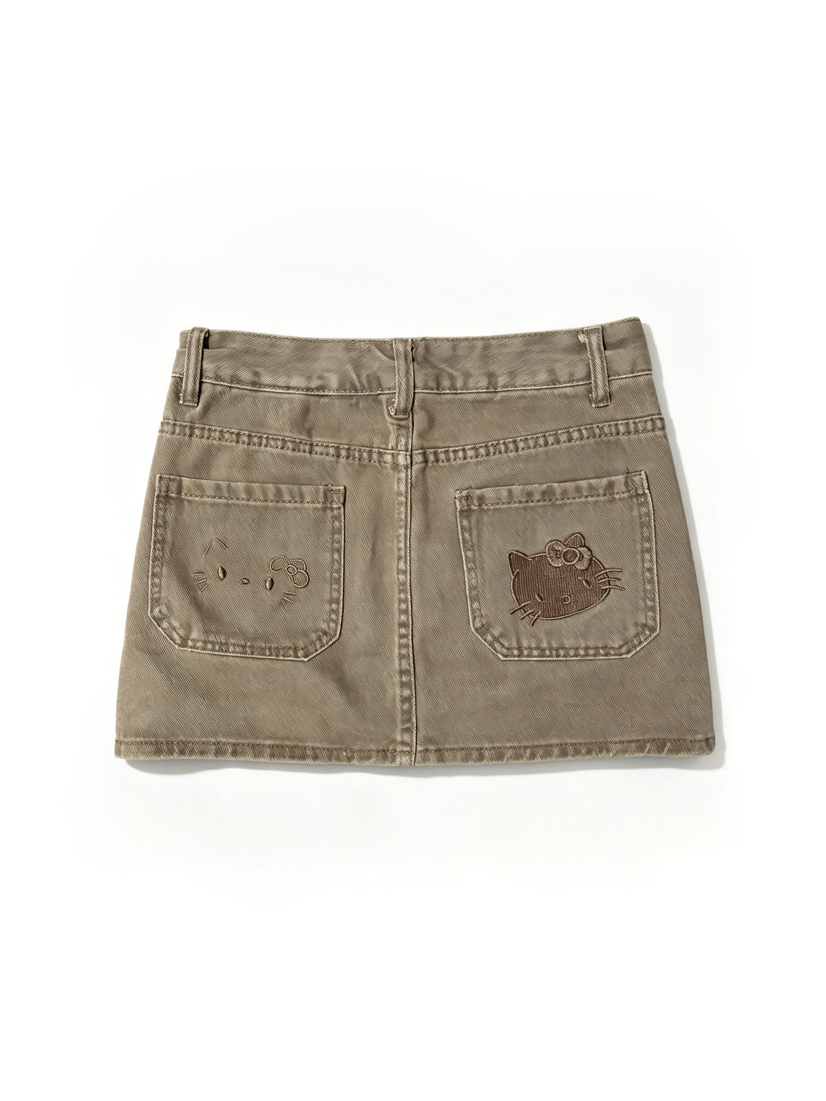 Denim mini-skirt in brown