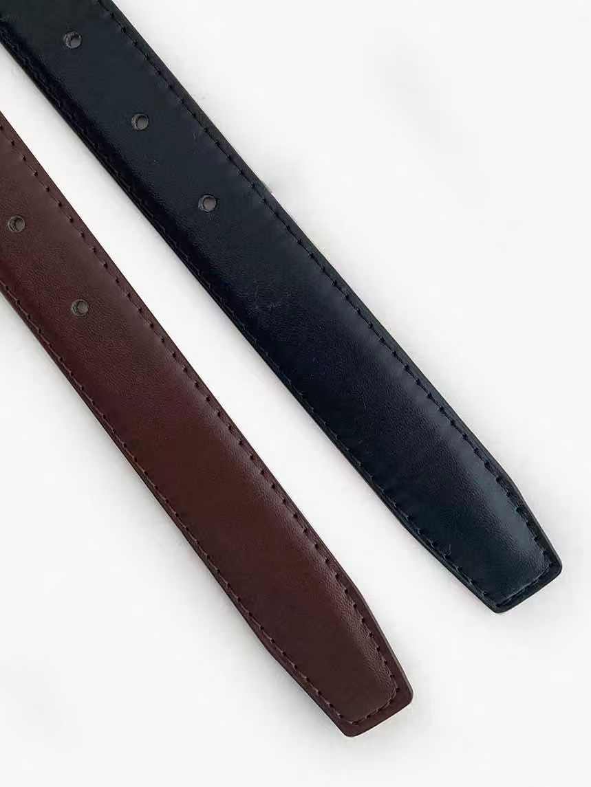 Basic leather slim belt in 2 colours