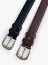 Basic leather slim belt in 2 colours