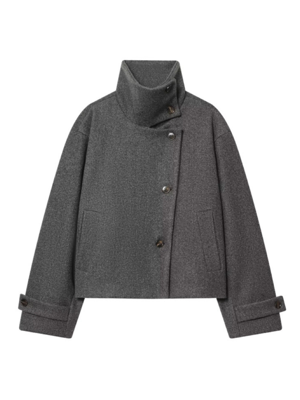 Funnel neck short jacket in 7 colours