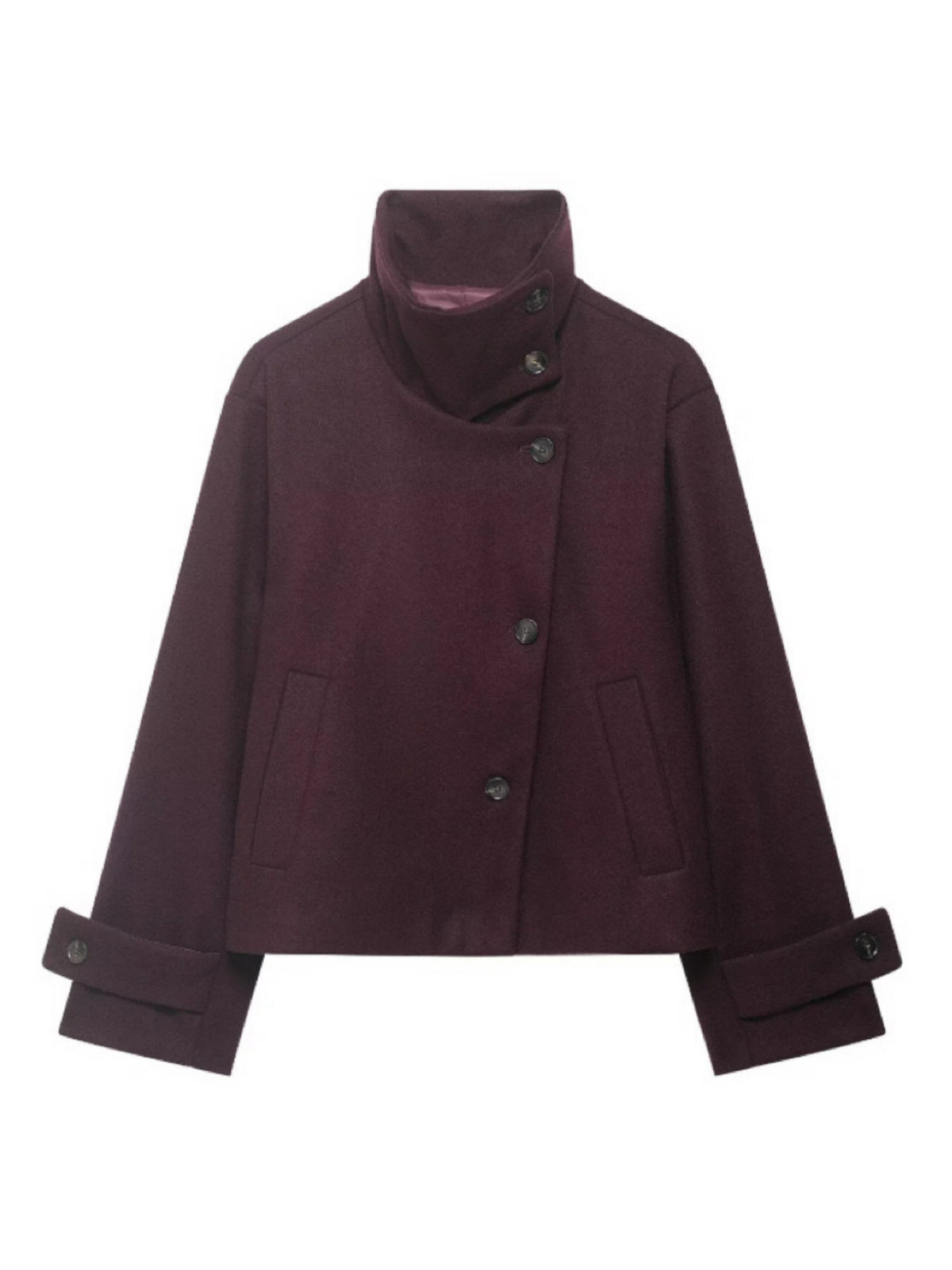 Funnel neck short jacket in 7 colours