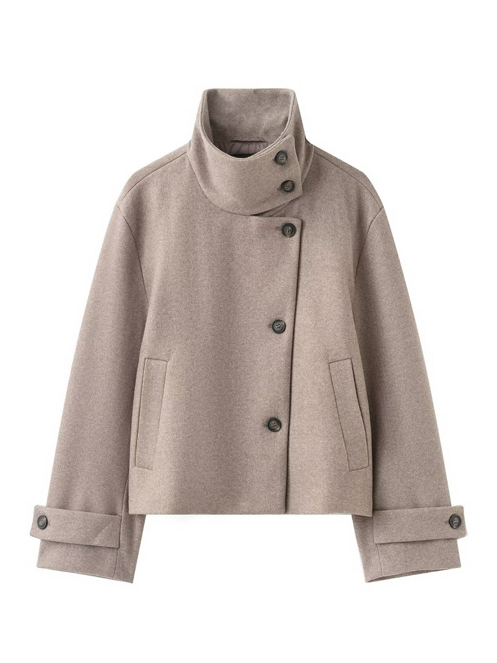 Funnel neck short jacket in 7 colours