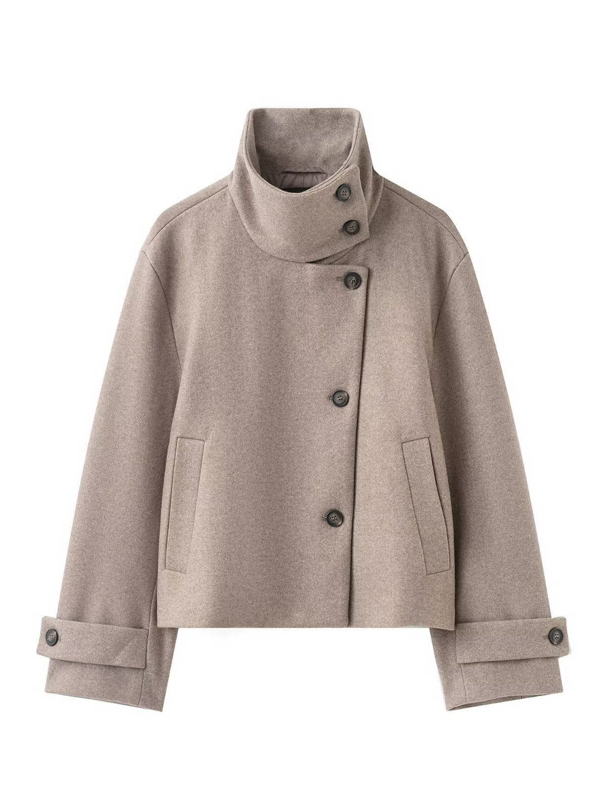 Funnel neck short jacket in 7 colours
